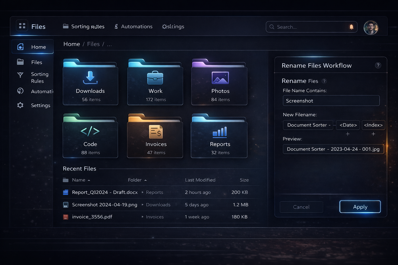 File Manager (Sorting & Renaming)
